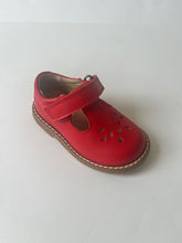 Load image into Gallery viewer, Red t-strap velcro school shoe (11)
