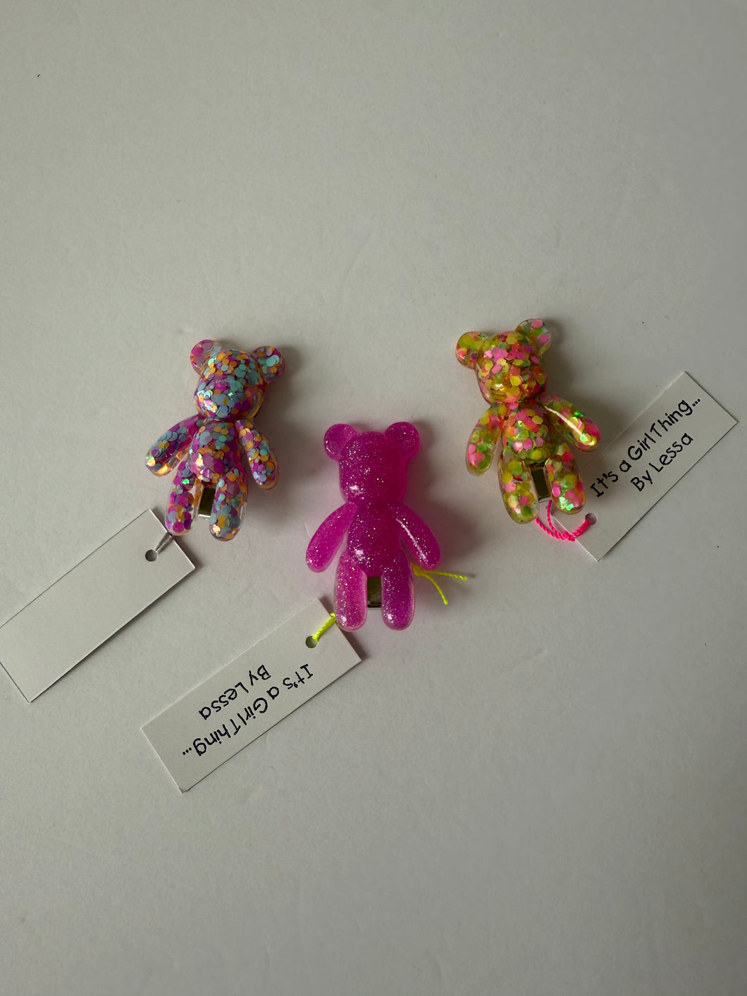 Gummy bear resin hair clip