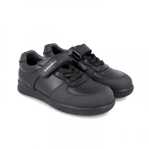 Black leather velcro shoe (241015-A054)