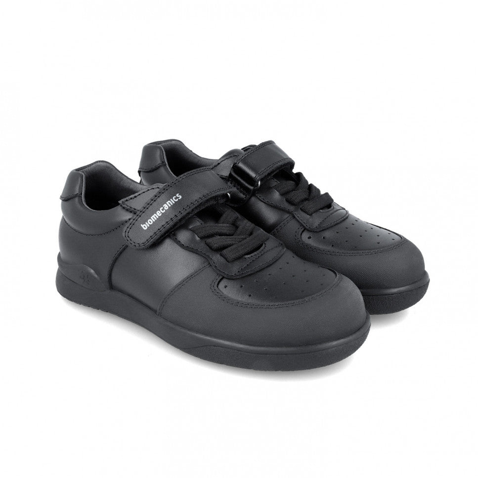 Black leather velcro shoe (241015-A054)