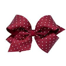 Mini dot print grosgrain overlay bow