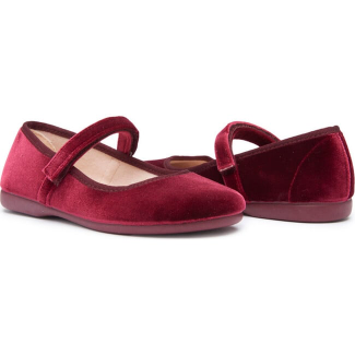 Burgundy classic velvet mary jane