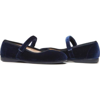 Navy classic velvet mary jane