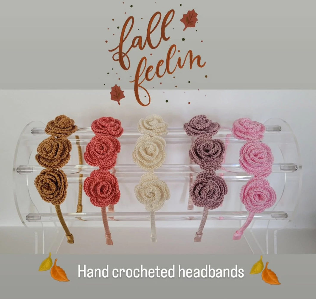 Crochet flowers headband