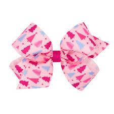 Pink Xmas Holiday themed grosgrain bows