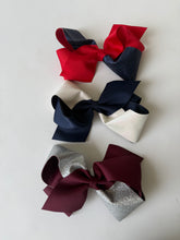 Load image into Gallery viewer, 2 tone glitter/grosgrain bows
