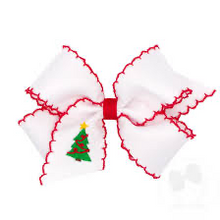 Load image into Gallery viewer, Xmas moonstitch bow with embroidered
