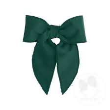 Velvet fabric bow with twisted wrap and whimsy tails