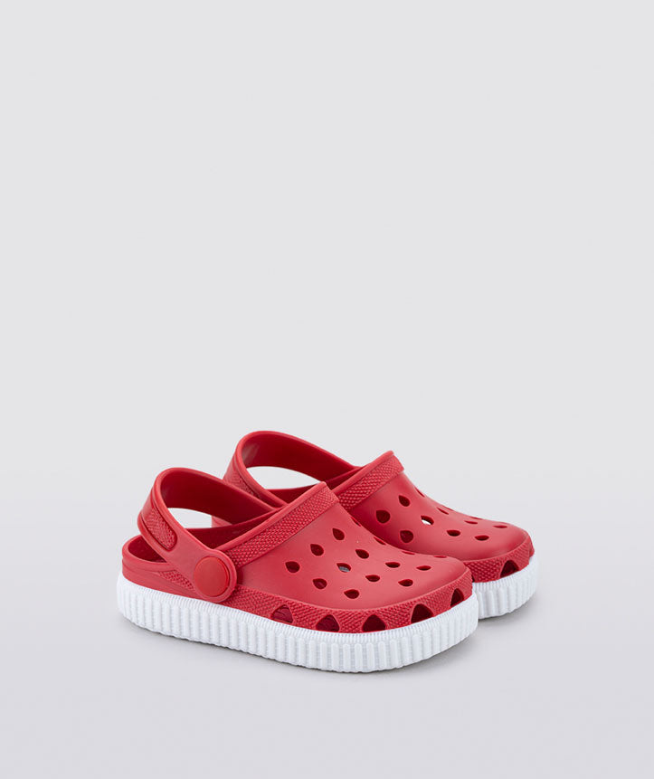 Sun red jellie clogs