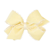 Load image into Gallery viewer, Velvet/satin with moonstitch bow
