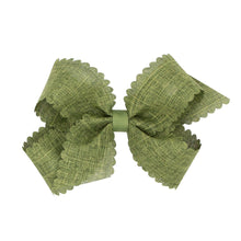 Load image into Gallery viewer, Linen scalloped edge bows

