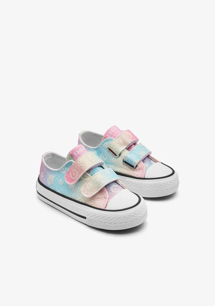 Unicorn glitter velcro low sneaker