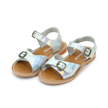 Load image into Gallery viewer, Holographic buckled sandal

