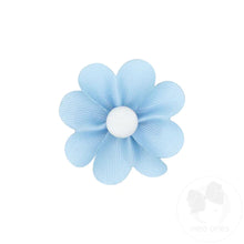 Load image into Gallery viewer, Grosgrain Petal Flower Hair Clip with Button Center
