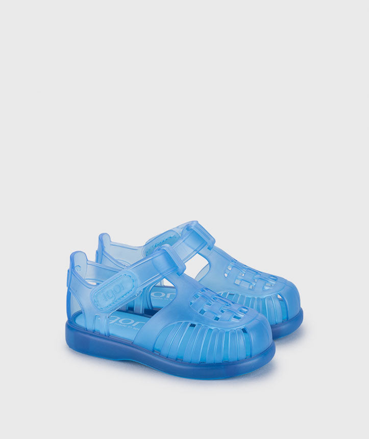 Tobby clear blue jellie sandal