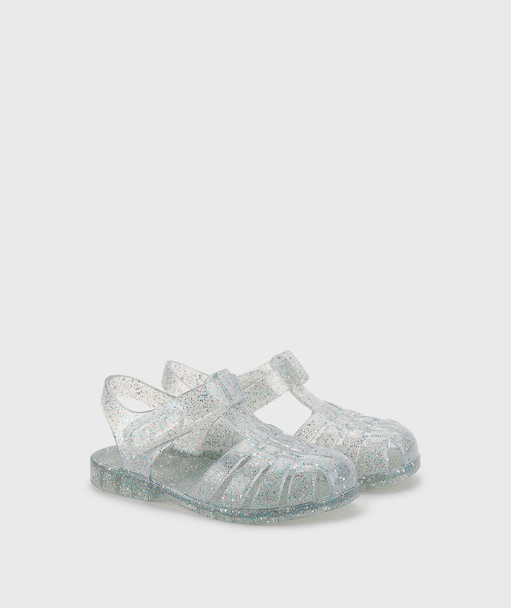 Clasica clear glitter jelly sandal