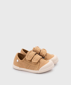 Beige canvas double velcro