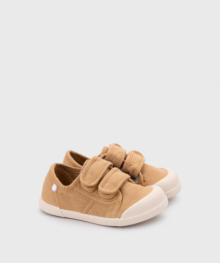 Beige canvas double velcro