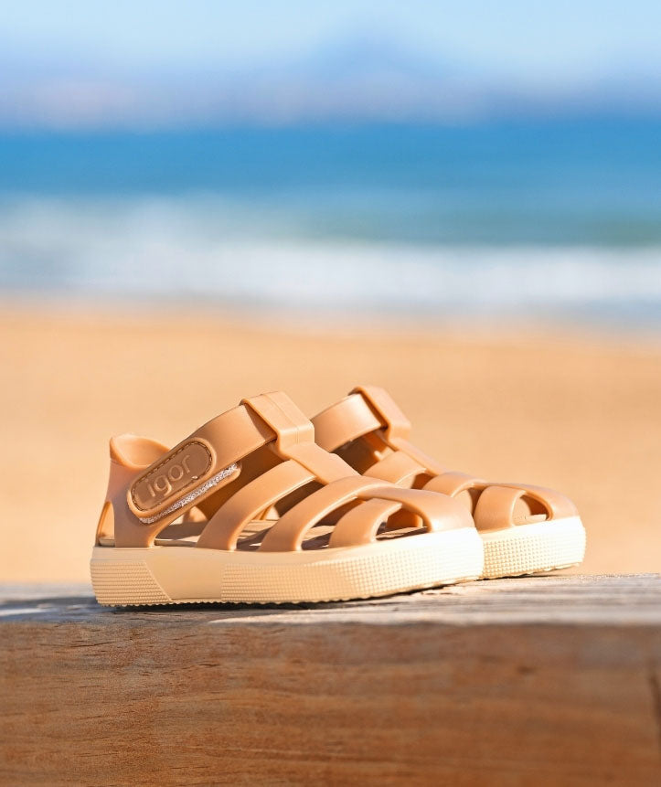 Bay taupe fisherman jellie sandal