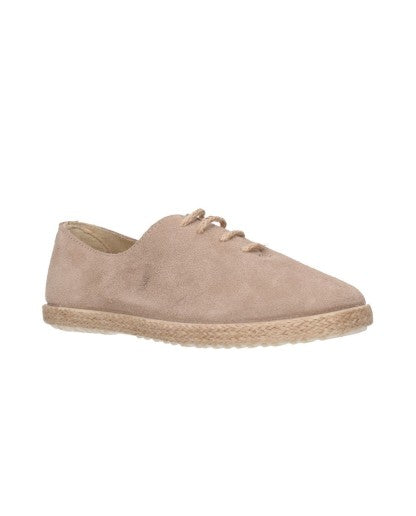 Beige suede with jute sole and tie