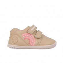 Load image into Gallery viewer, Beige with rainbow double velcro leather prewalker
