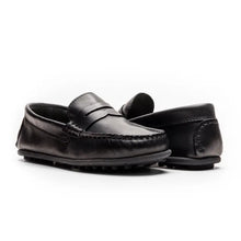 Load image into Gallery viewer, Black leather penny loafer

