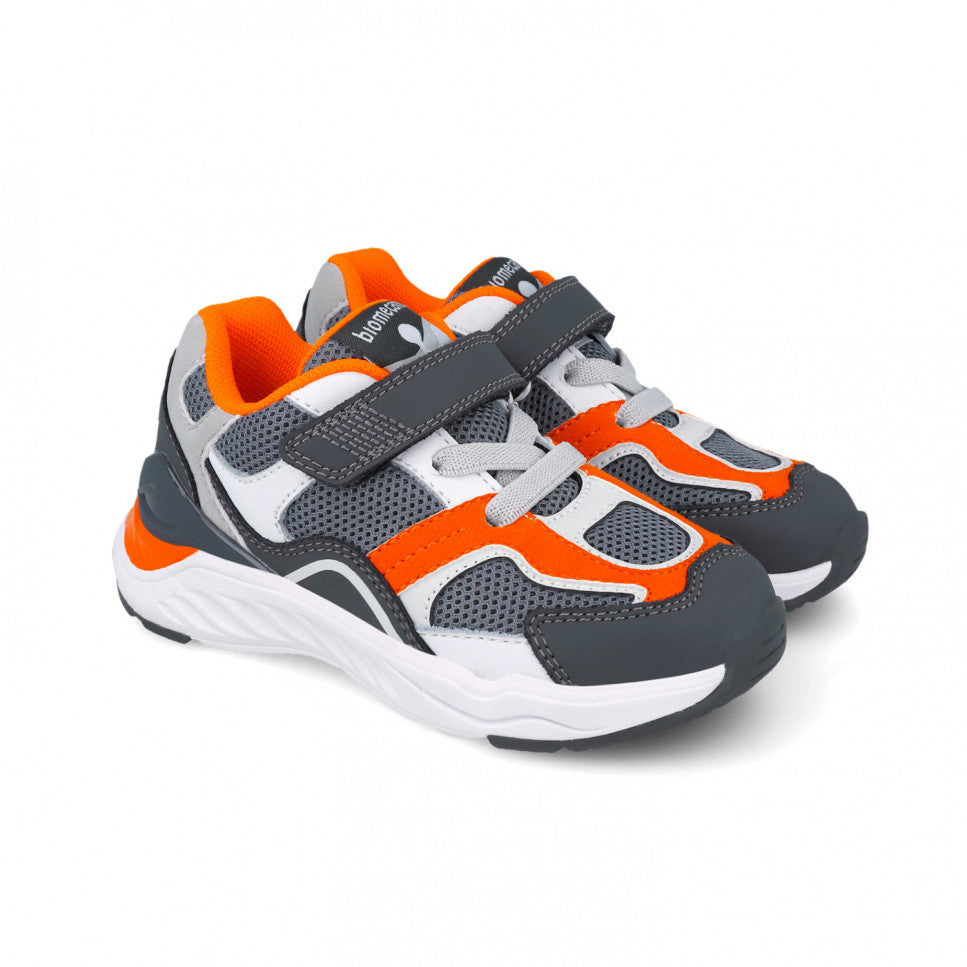 Gray and orange sneaker