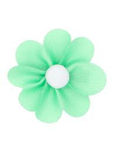 Load image into Gallery viewer, Grosgrain Petal Flower Hair Clip with Button Center
