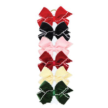 Load image into Gallery viewer, Velvet/satin with moonstitch bow
