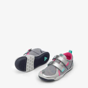 Silver with fuschia/aqua details sneaker