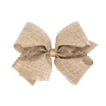 Load image into Gallery viewer, Linen scalloped edge bows
