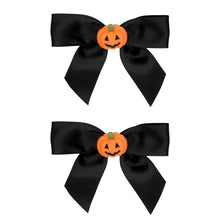 Load image into Gallery viewer, Small satin Halloween hair bows(pair)

