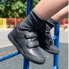 Load image into Gallery viewer, Black leather with double velcro sneaker JPoseidon
