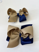 Load image into Gallery viewer, Two tone grosgrain bow- School colors
