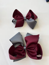 Load image into Gallery viewer, Two tone grosgrain bow- School colors
