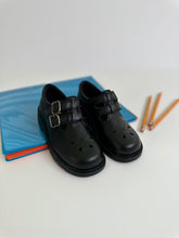 Load image into Gallery viewer, Black double straps with velcro school shoe chunky sole (4)
