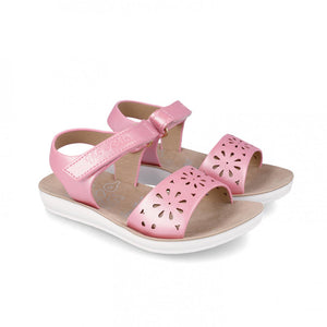 Pink metallic sandals
