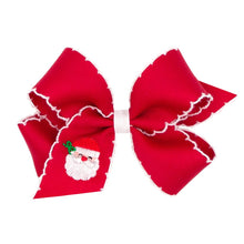 Load image into Gallery viewer, Xmas moonstitch bow with embroidered
