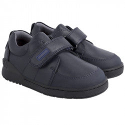 Navy velcro shoe with reinforced toe area (201102)