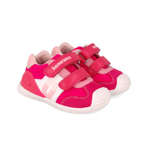Fuschia double velcro sneaker prewalker
