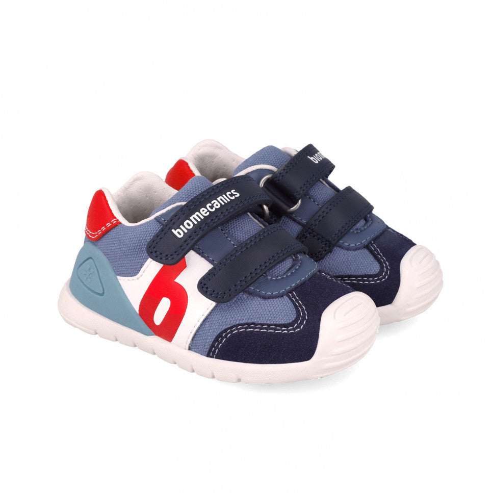 Navy and jeans double velcro sneaker prewalker
