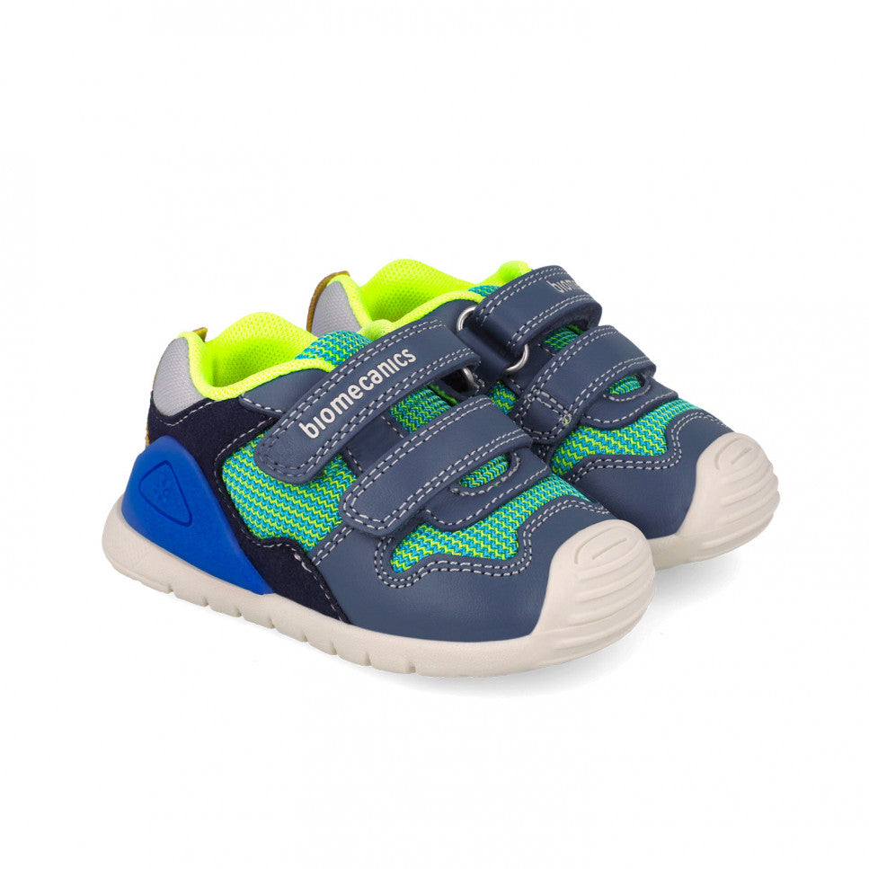 Blue and green double velcro sneaker prewalker