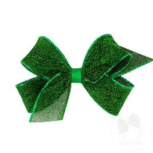 Textured glimmer and sparkle bow
