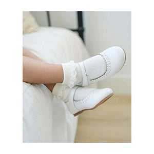 White scalloped mary jane