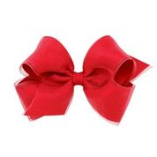 Red organza overlay bow
