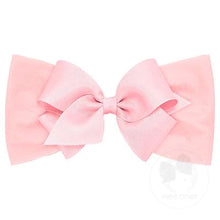 Load image into Gallery viewer, Soft nylon baby band with matching grosgrain bow
