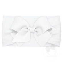 Load image into Gallery viewer, Soft nylon baby band with matching grosgrain bow

