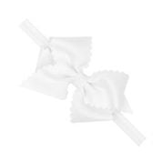 Load image into Gallery viewer, Small scalloped edge grosgrain bow on band
