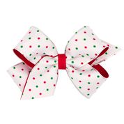 White Christmas dots overlay grosgrain