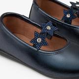 Load image into Gallery viewer, Navy metallic stars ballerinas
